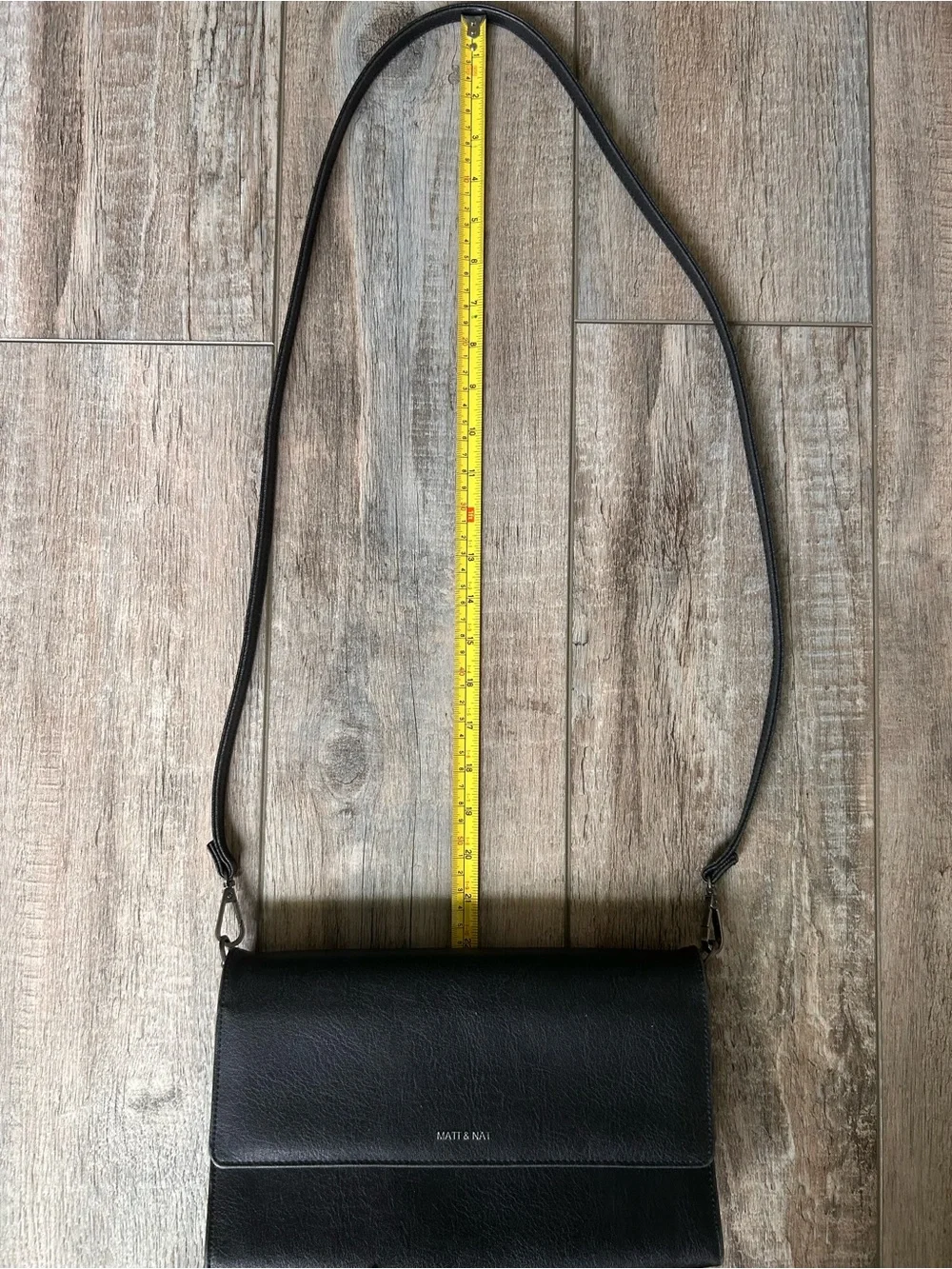 Matt & Nat Black Vegan Leather Flap Crossbody Bag